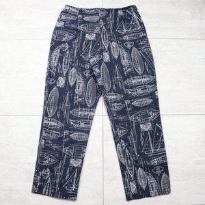 Ann Taylor Stretch Boat Graphic Cropped Blue Pants